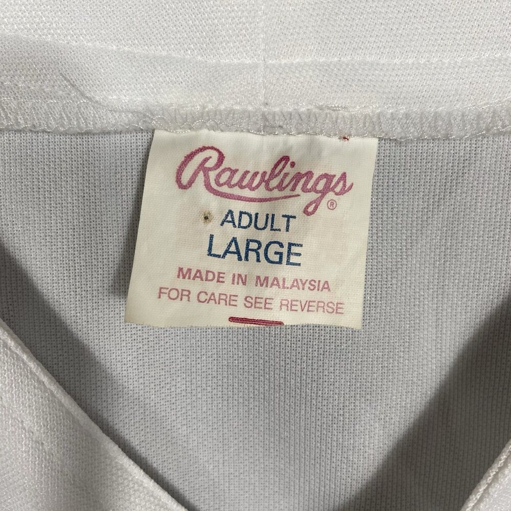 Vintage Atlanta Braves Jersey Mens Large MLB Button Front Rawlings 90s White - Picture 6 of 9